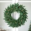 New Christmas Wreath Door Hanging 50/60cm Green Pe Mixed Leaf Snowflake Decor