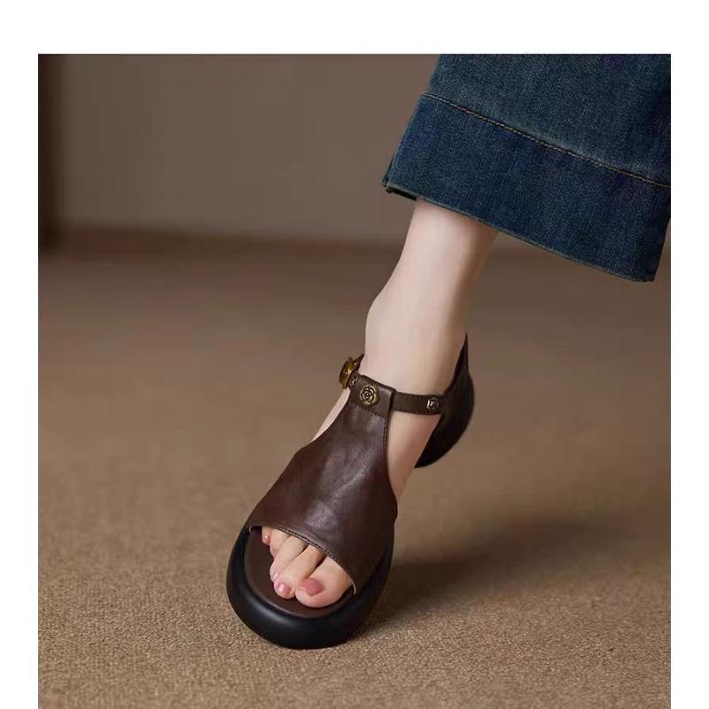 Fashion Open Toe Platform Block Heel Sandals Women 2025 Summer New Casual Roman Women's Shoes
