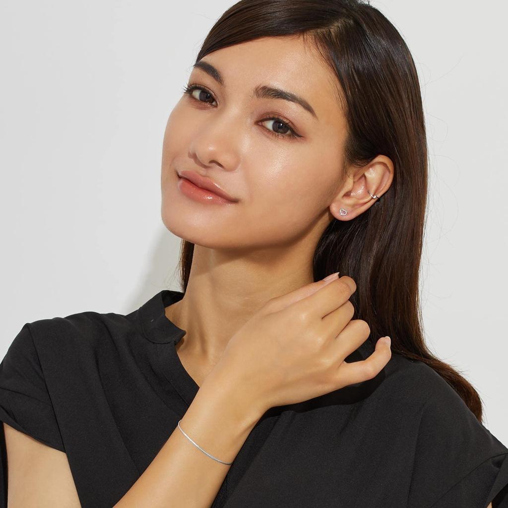 Lara Christie Pt850 Platin Triple Spike Kettenarmband, 0,8 mm breit, ca. 1,1 g, 18 cm lang (lb97-0004-pt)