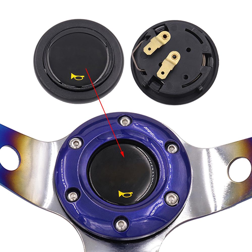 Custom logo Carbon Fiber Look High Performance Steering Wheel Horn Button Switch Push Cover For Universal