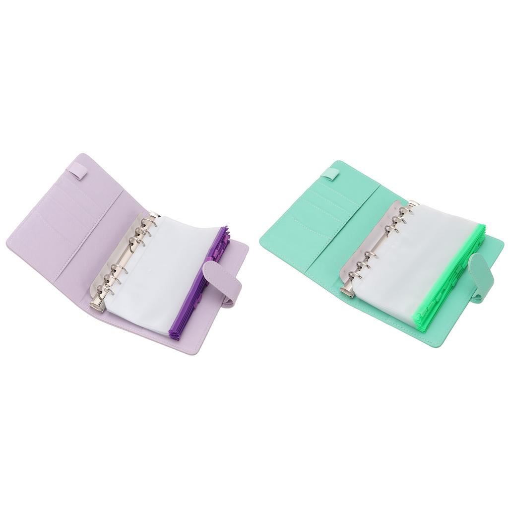  Planner A6 6 Holes PVC PU Leather Sufficient Capacity Loose Leaf Rings Soft Waterproof Portab