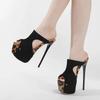 Fashion Eilyken Summer Hollow Out Thin High Heels Women Slippers Design Style Chunky Platform Peep Toe Stripper Prom Slide Shoes