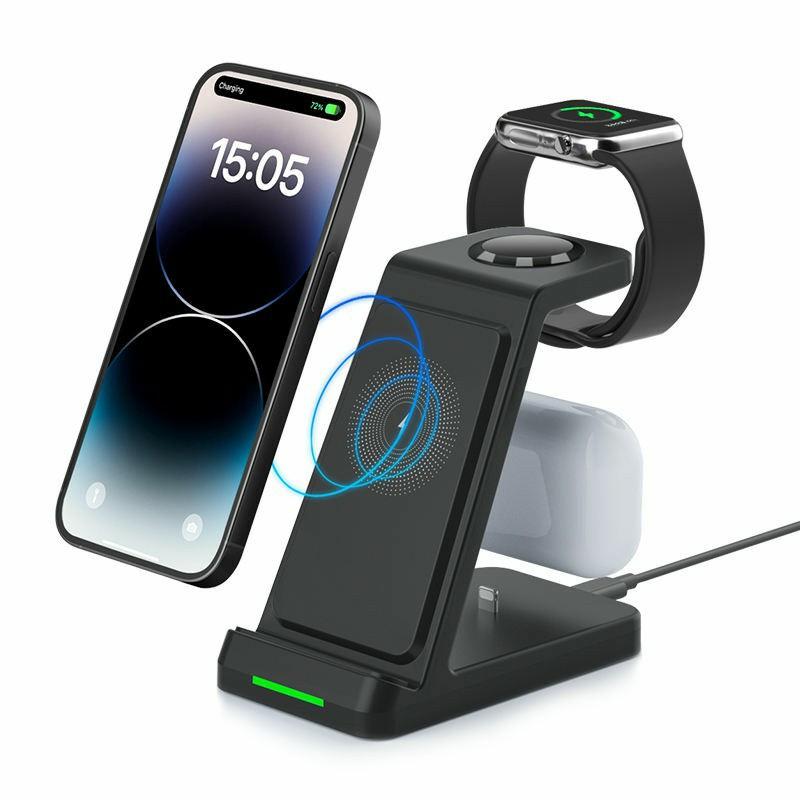 

3-in-1 Wireless Charger for Airpods/Mobile Phone/Smart Watch Charging Station White