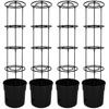 Pot for Growing Tomatoes with a Ladder for the Balcony, Black, 30 Cm, Set of 4