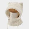 Women's Oversized Winter Hat with Ear, Face Cover and Neck Warmer, One-Piece Knit Scarf for Cold