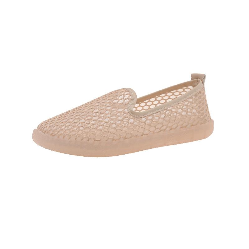 

Summer versatile hollow mesh shoes women s breathable mesh non-slip single shoes women s one-pedal lazy shoes flat Doudou shoes 40