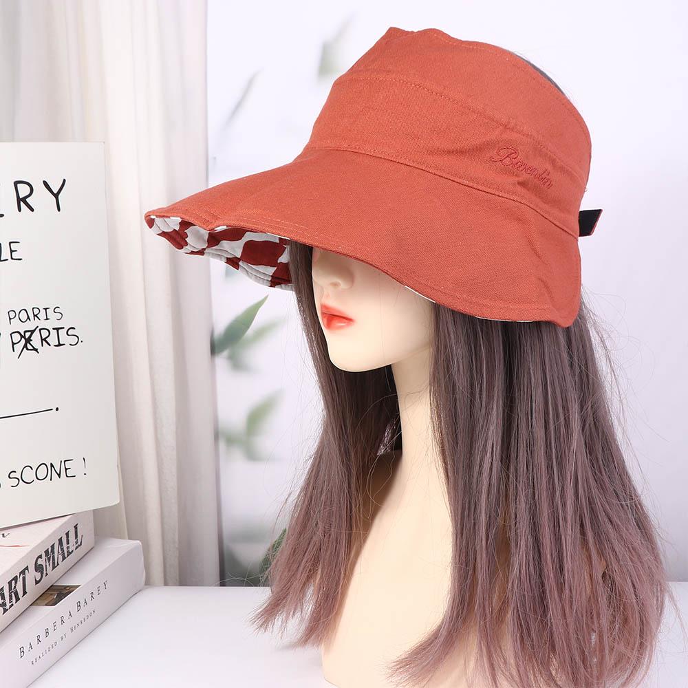 Personality Anti-ultraviolet Square Oversized Brim Cotton Double Sided Sun Hat Empty Hat Beach Cap