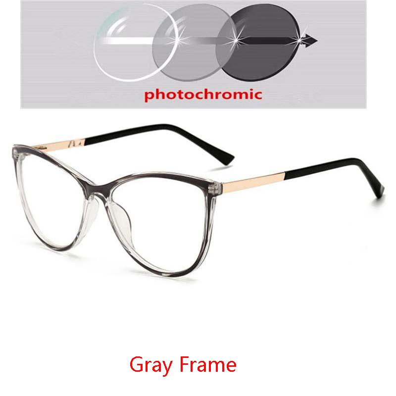Blu-ray Blocking Cat Eye Nearsighted Eyeglasses Fashion PC Oval Prescription Spectacle 0 to -6.0 for Women Men