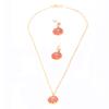 Necklace Earrings Set Red Stylish Simple Pendant Eardrop Suit for Clothing Decoration Gifts