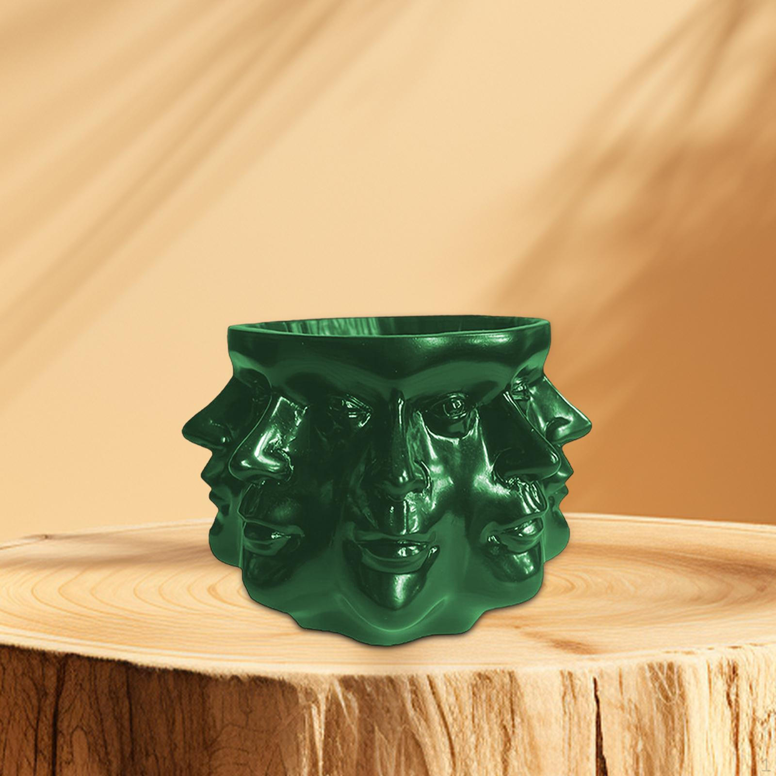 

3D багатогранний квітковий горщик для домашнього декору Креативний простий у використанні, сучасний, практичний зручний виріб із смоли зелений