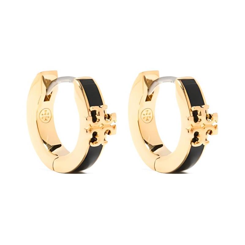 TORY BURCH Logo Design Brass Enamel Cubic Zirconia Earrings Women s Gold 155515720T-gold F золотой