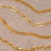 Fashionable 2025 Women's Jewelry Gift Set - 4 Pcs New Trendy Classic Golden Twist Cuban Snake Chain Bracelets