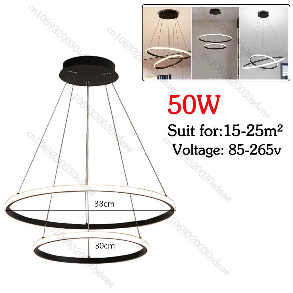 Rings Circle Ceiling Hanging Modern Luxury LED Chandelier Pendant Lights Nordic Home Light Suspensions Luminaire Home Decoration