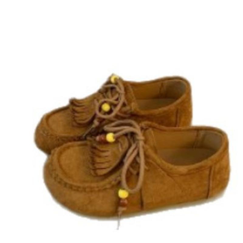 Retro tassel all-inclusive autumn new trend inner height increase Doudou lazy single shoes women