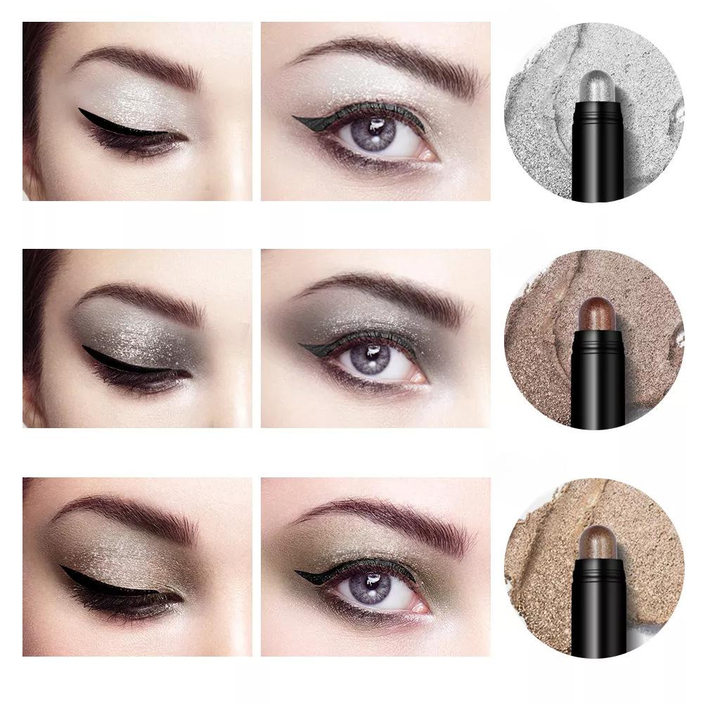 Vibrant Multicolor Eyeshadow Stick Long-Lasting Shimmery and Glittery Eye Makeup Easy-to-Apply Smudge-Proof and Waterproof Eye Shadow Pencil