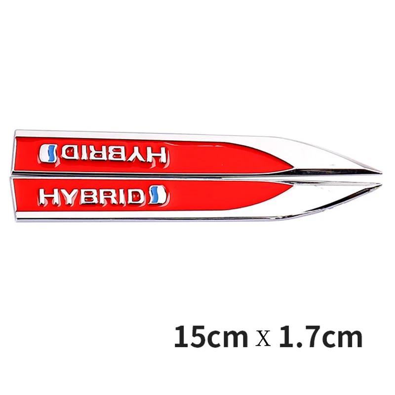 Metal Badge for Car Side Bumpers Stickers for Toyota HYBRID Synergy Drive Prius Camry Rav4 Crown Auris 2 Pieces