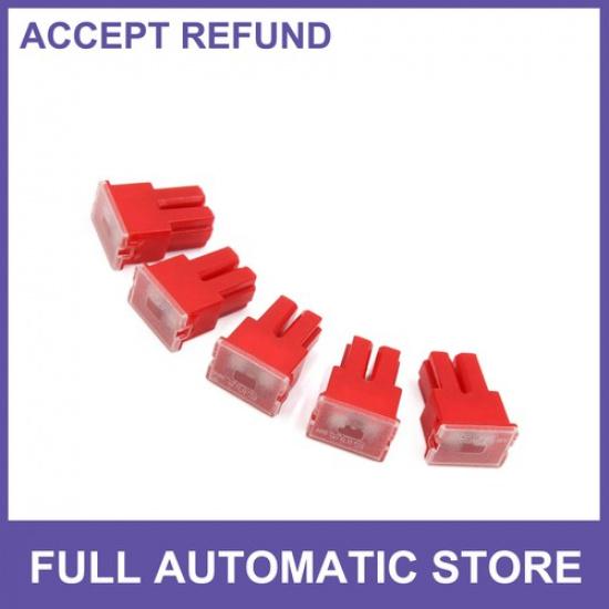50A 32V Auto Pacific Type PAL Female Terminals Slow Blow Slot Fuses Red 5pcs