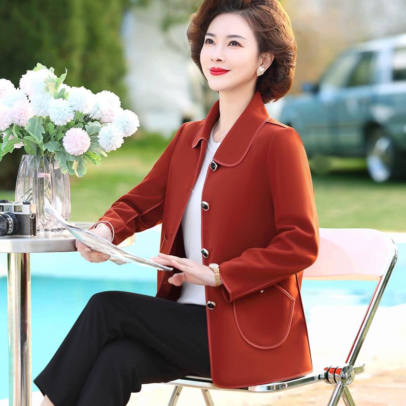 Hengyuanxiang Women's Plus Size Spring/Autumn Jacket for Middle-Aged & Elderly – Fashionable Outerwear
