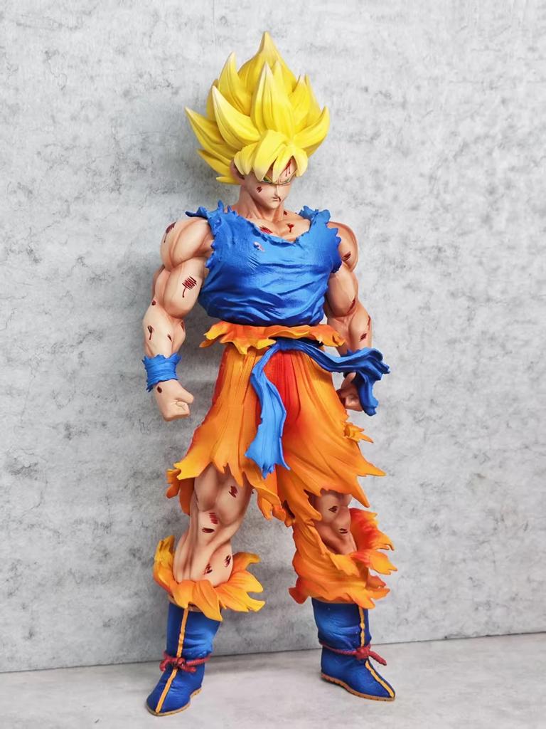 Jt Soška Dragon Ball Z Son Goku Figurka Vyměnitelné Hlavy LED Základna Super Saiyan Goku Akční Figurky Sběratelský Režim Hračky Dárky