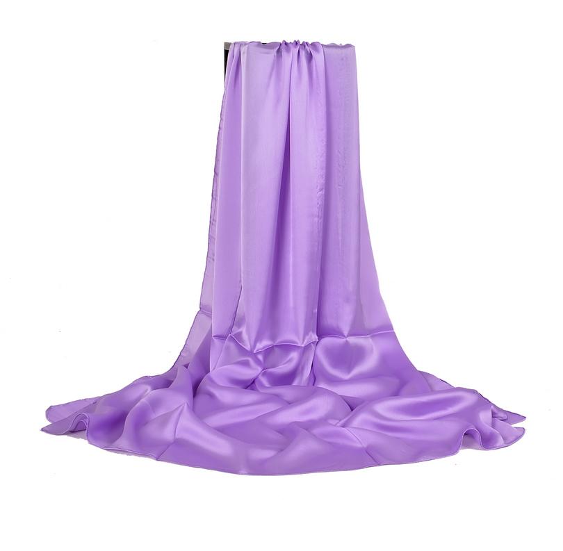 [BYSIFA] Chinese Silk Scarf Winter Women Long Satin Scarf Shawl Luxury Wine Red Scarves Simple Muslim Plain Head Scarf 180*90cm