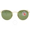 Ray Ban Round Metal Polarized Green Unisex Sunglasses Rb3447 112 58 50