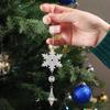 Snowflake Christmas Ornaments Acrylic Clear Pendant Festival Clear Snowflake Ornaments Hangable Decor Pendants For New Year Wall