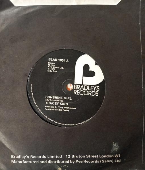 7inch Record TRACEY KING 4  Sunshine Girl BLAK1004 Bradleys Recor 1976 UK SoulFunk Used