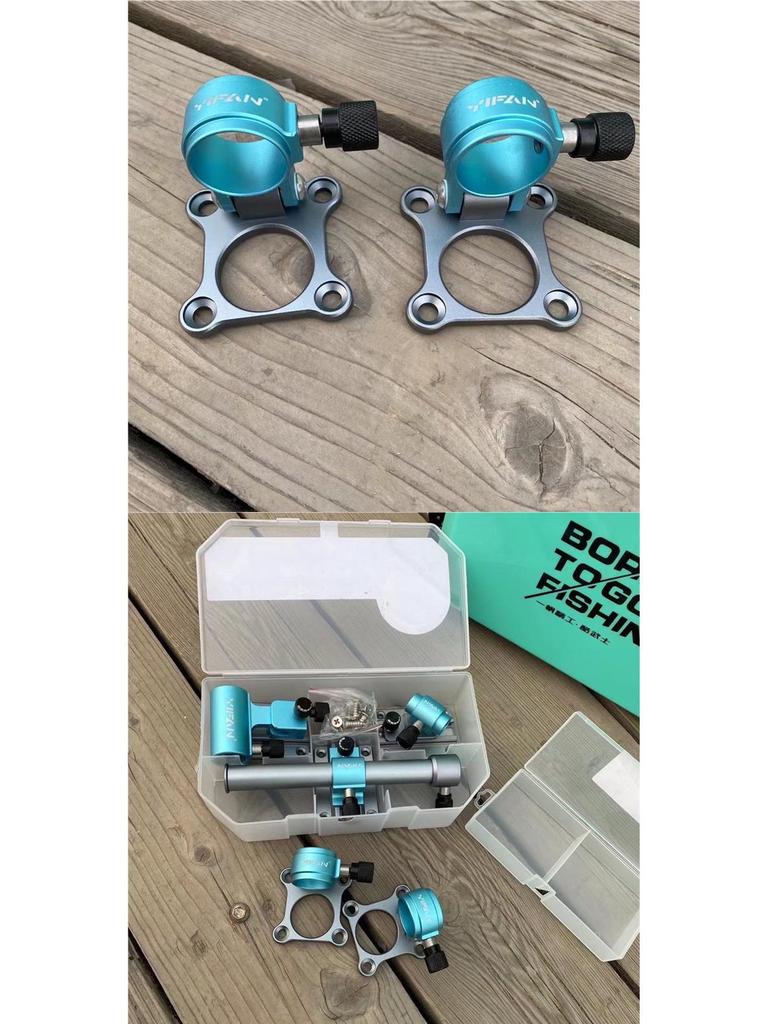3-Piece Fishing Accessories Set: Aluminum Rod Pod Holder, Umbrella Holder, Fish Keeper, Bait Holder.