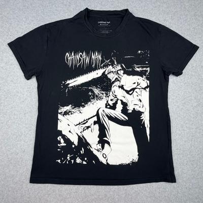Chainsaw Man Crunchyroll Graphic T-Shirt Mens Large Black Anime Manga Tee Unisex T-Shirt