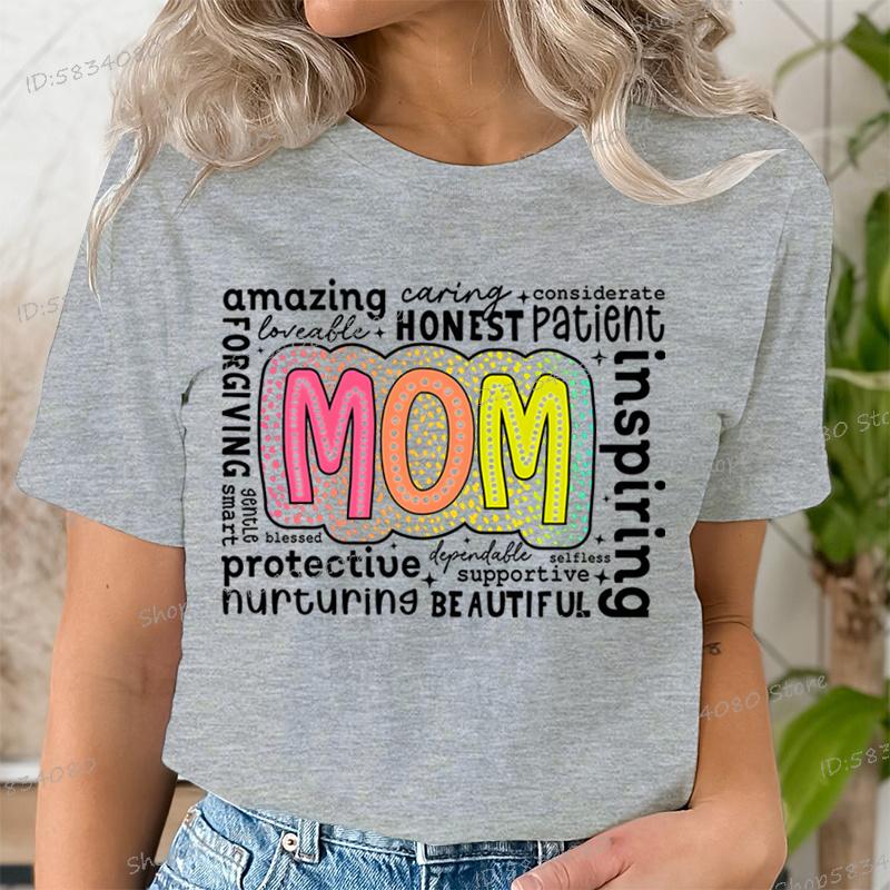 Retro Mutter Mode Lässige Oberteile Geschenk für Mama Lustige T-Shirts Muttertag Klassische Oberteile Mom Life Aufgedrucktes T-Shirt Damenbekleidung