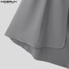 INCERUN Men Spring Open Front Loose Irregular Cloaks Mantle