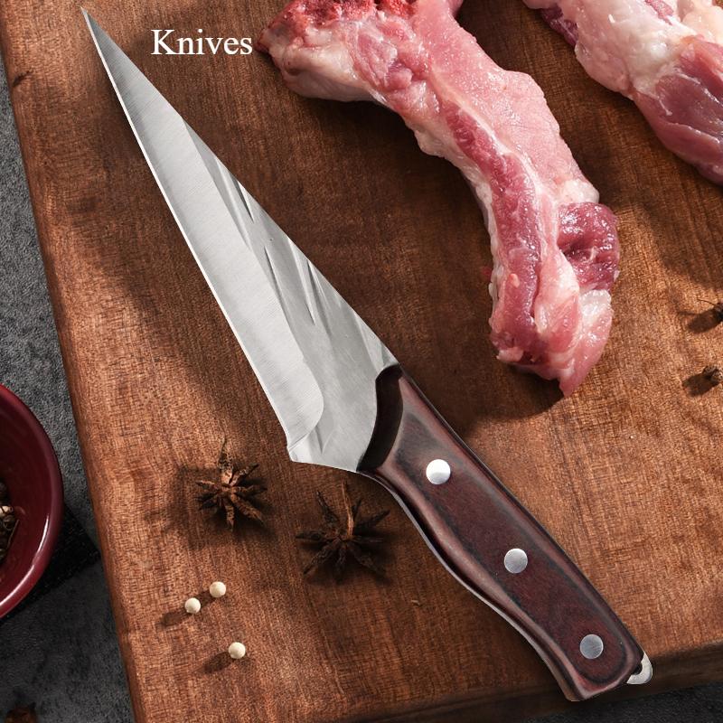1PC Cuțit de dezosat forjare Cuțit special Cuțit de sacrificare Cuțit de bucătar Cuțit de tăiat porci Cuțit de oi Cuțit de pescuit din oțel inoxidabil