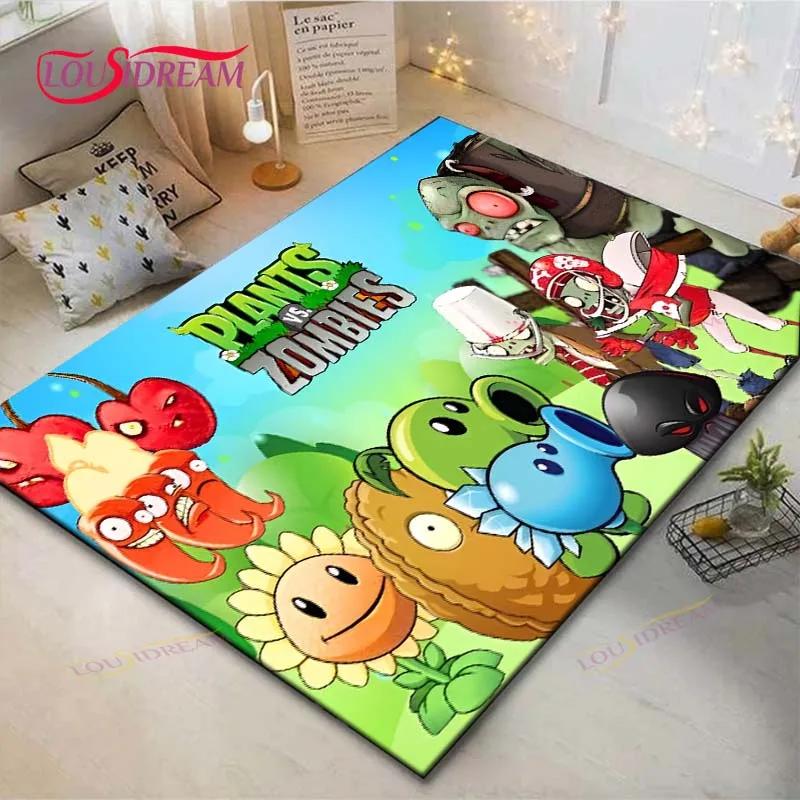 Hot Puzzle Games P-plant Vs Z-zombiee Carpet Outdoor Rug Area Rug Non-slip Carpet Bedroom Decor Carpet for Parent-child paradise
