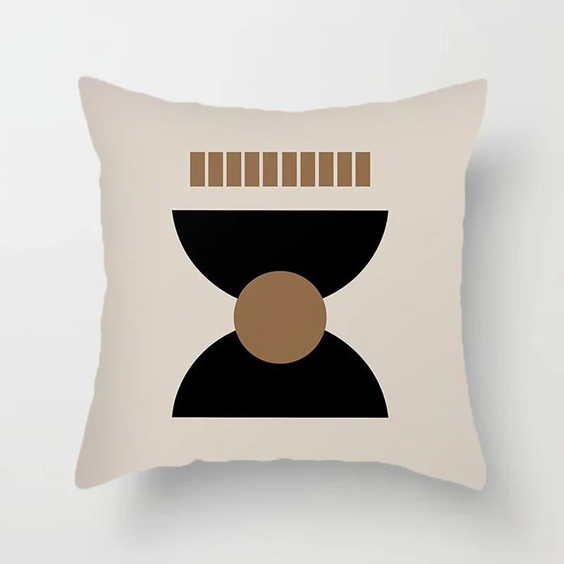 Creative Abstract Line Pattern Cushion Cover Home Decor Pillowcase Sofa Decoration Bird Peach Skin