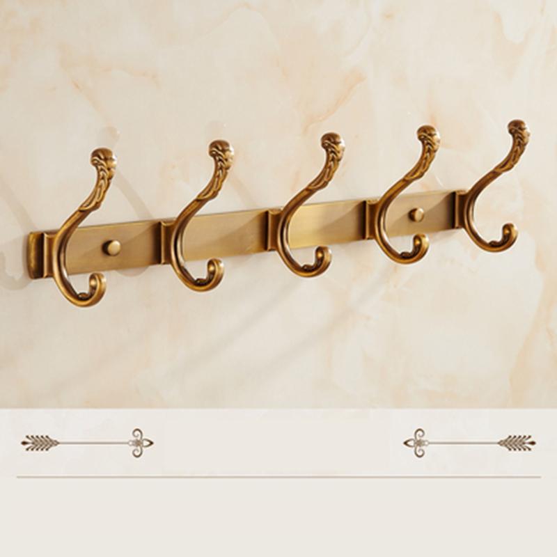 Tuqiu Antique Bronze Robe Hook Clothes Hook Carved Towel Hanger Aluminum Bathroom Hardware Kitchen Hook Bathroom Accessories