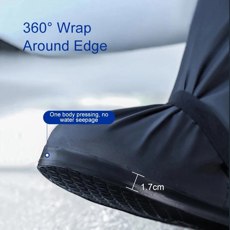 Motorcycle Cycling Shoe Covers, High Top Reflective Waterproof, Unisex Reusable, Dustproof Clear Shoe Covers