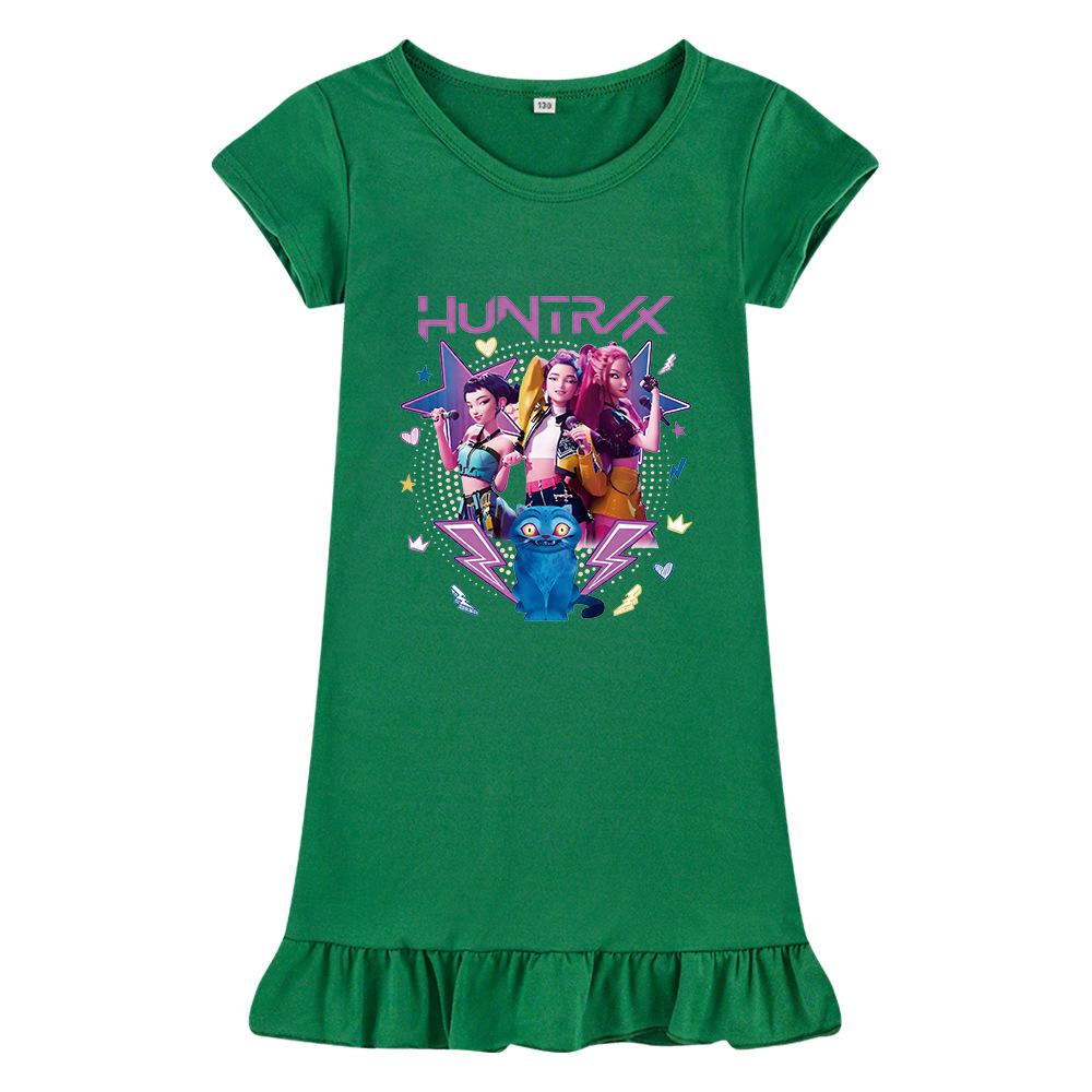 Heiß verkaufendes Kpop Hexenjagd Girlgroup Print Mädchenkleid Eisseide Nachthemd