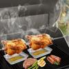 304 Rostfritt Stål Rotisseriegaffel Dubbelsidig 4-tands BBQ Grillgaffel 5/16 Fyrkantig Spettstång Utomhus Camping Rostningsverktyg