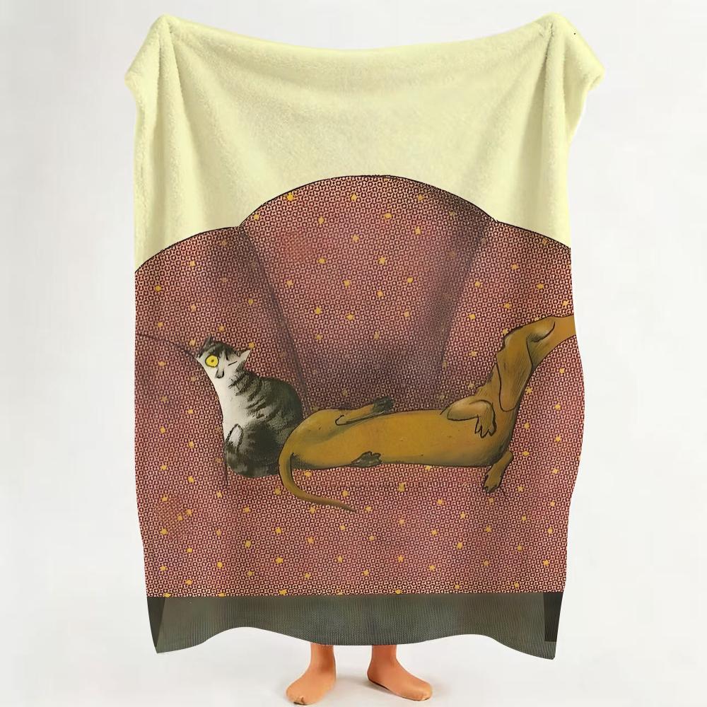 

Illustrator W Wolf E Erlbruch Throw Flannel Throw Blanket Suitable for Sofa Living Room Bedroom 75cmx90cm