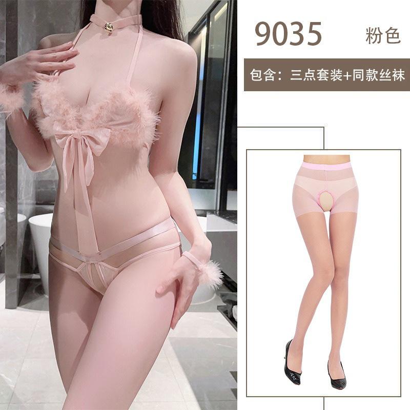 Sexy hot pussy lingerie uniform temptation three-point free open gear small breasts show big