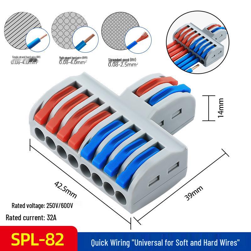 Quick Connector SPL-42/62, 2 In 2 Out Wire Terminal for Downlight and Household Solid