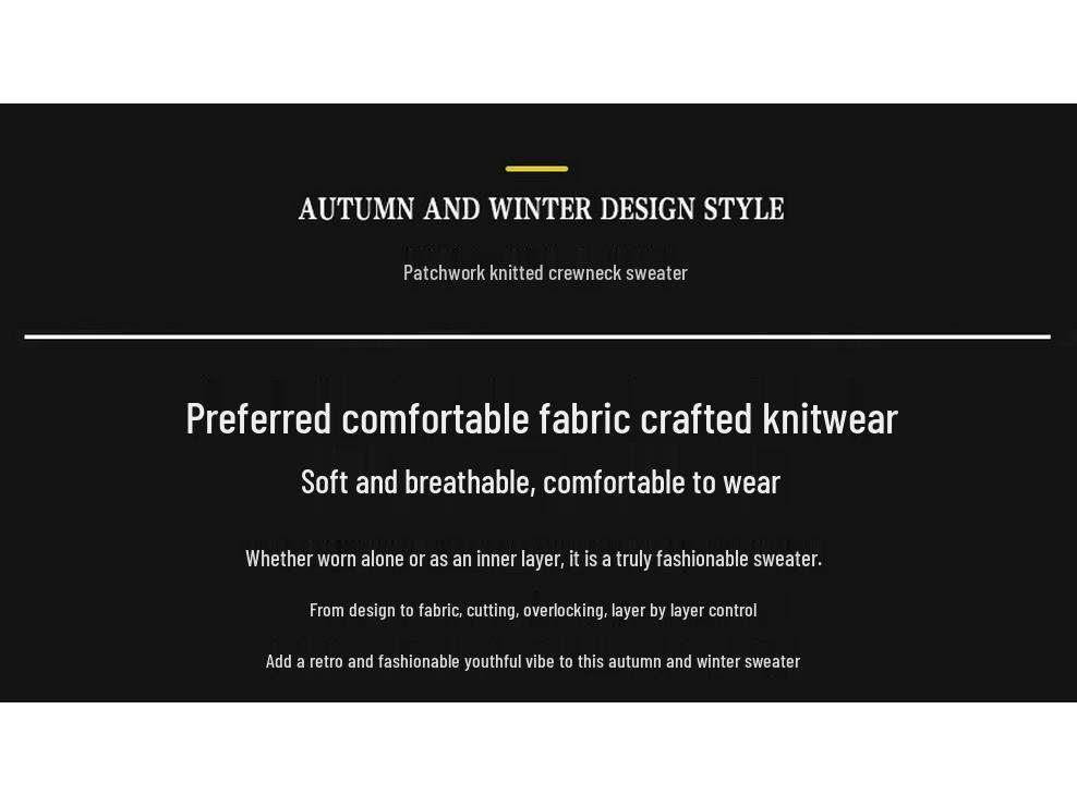 Men's Plush Knit Two-Piece Round Neck Pullover Sweater, Autumn/Winter Trend