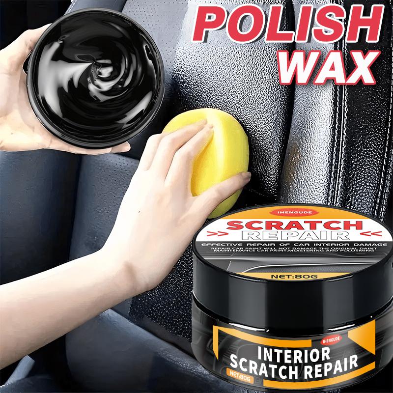 80g Black Car Interior Scratch Repair Wax Plastic Polishing Restorer Suitable for Dashboard, Door Panels, Trunk, and Center Console