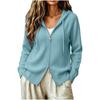 Women's Zip-Up Hooded Knit Cardigan Top for Layering