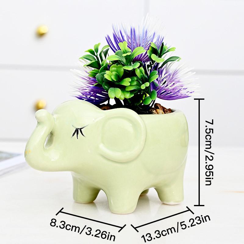 Niedlicher Elefanten-Blumentopf, Sukkulententopf, Keramik-Pflanzgefäß, Heimdekoration, Desktop-Ornament, Bonsai-Blumentopf, Gartendekoration