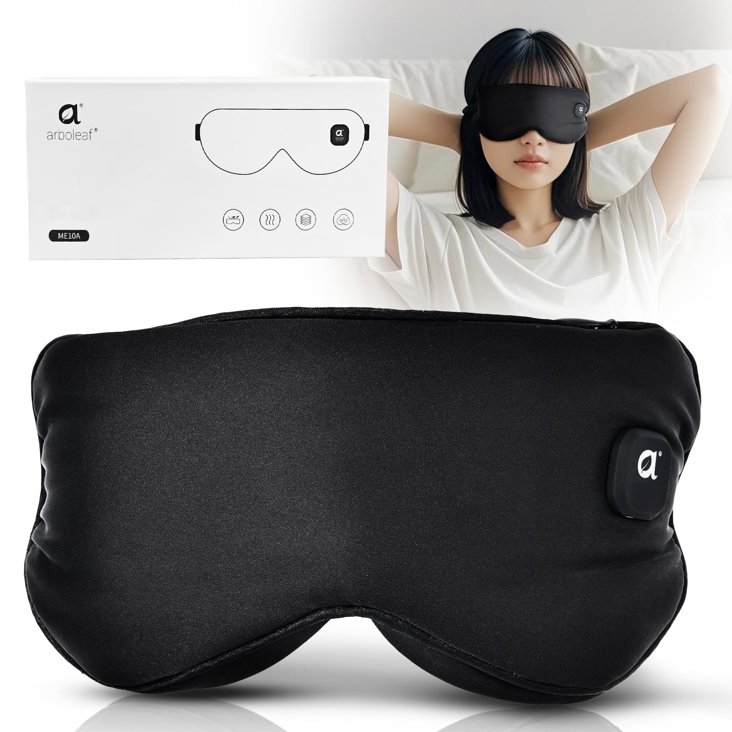 

Arboleaf Hot Eye USB Heat Light Eye Relaxation for Luxurious Easy to Put on and Take Adjustable Washable Eye Sleep Perfect Japanese Instruction чёрный