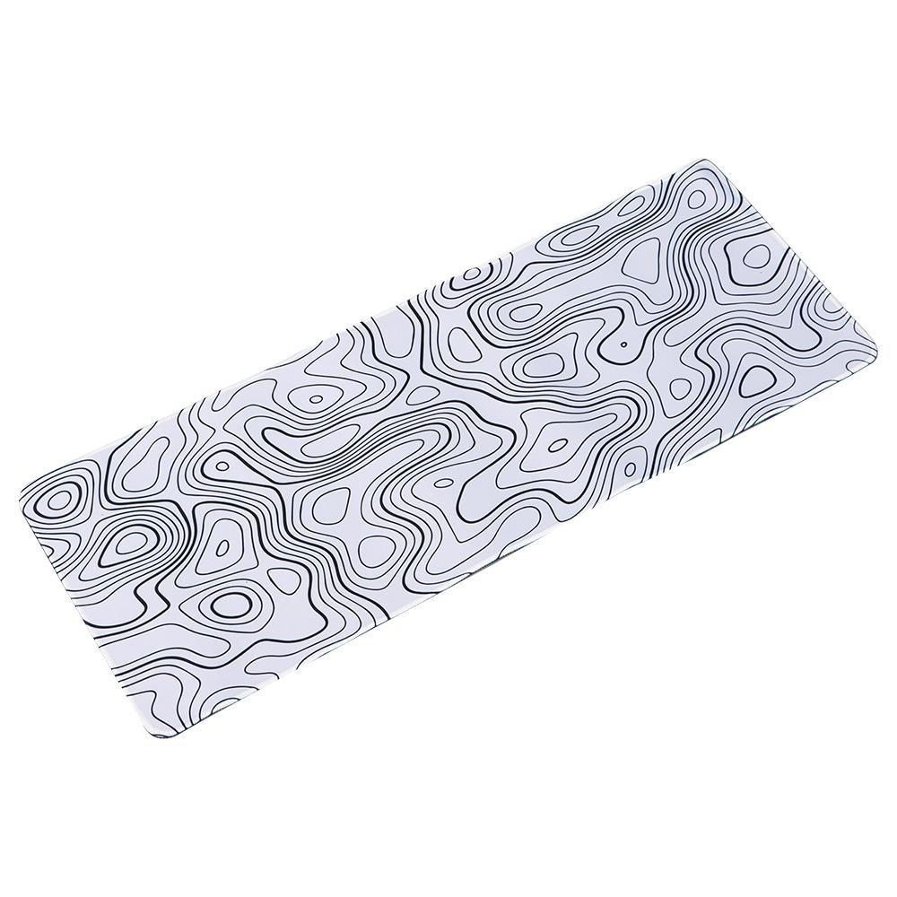 Gaming Non-Slip Line Pattern Mice Mat Mouse Pad White Black Desk Pad