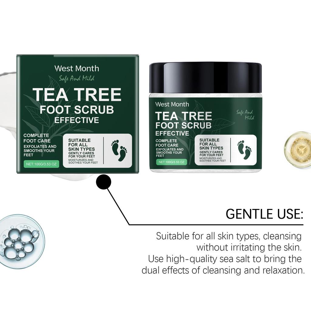 West Month Tea Tree Foot Scrub Exfoliating And Moisturizing For Soft Silky Feet 100g