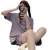 Women's Cute Cartoon Summer Homewear: Loose Korean Style Short Sleeve Top & Shorts Set, Plus Size