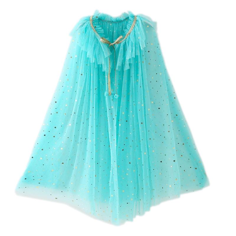 Colourful Princess Cape Cloaks for Little Girls Christmas Halloween Custome Cosplay Party Dress Shiny Sequin Shawl
